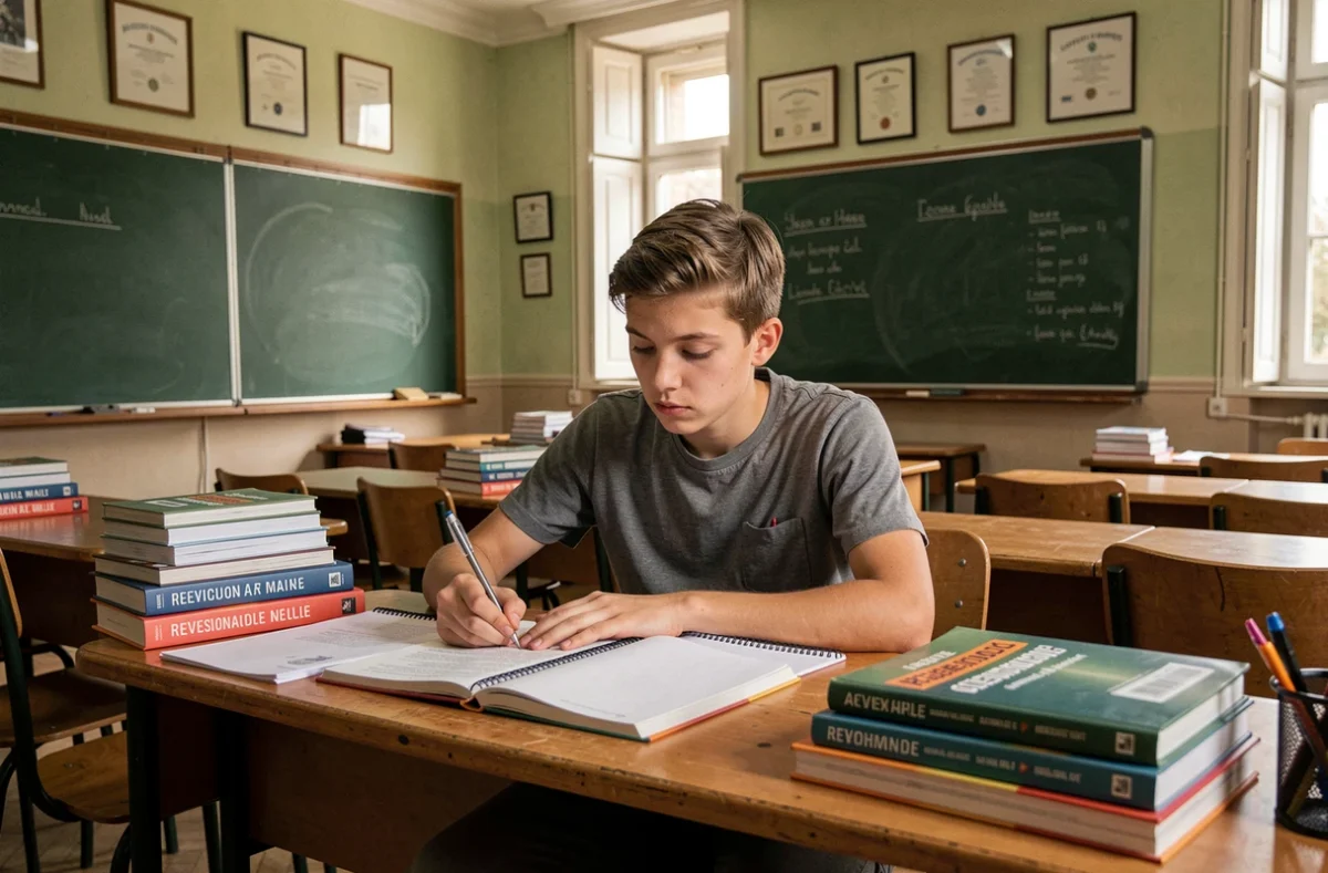 Élève en préparation aux examens dans le cadre formel des Cours Legendre en Occitanie