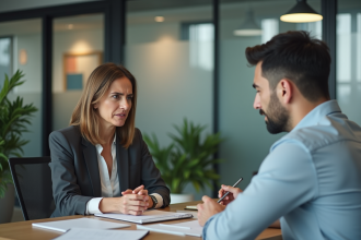 Femme d'affaires frustrée en réunion de bureau