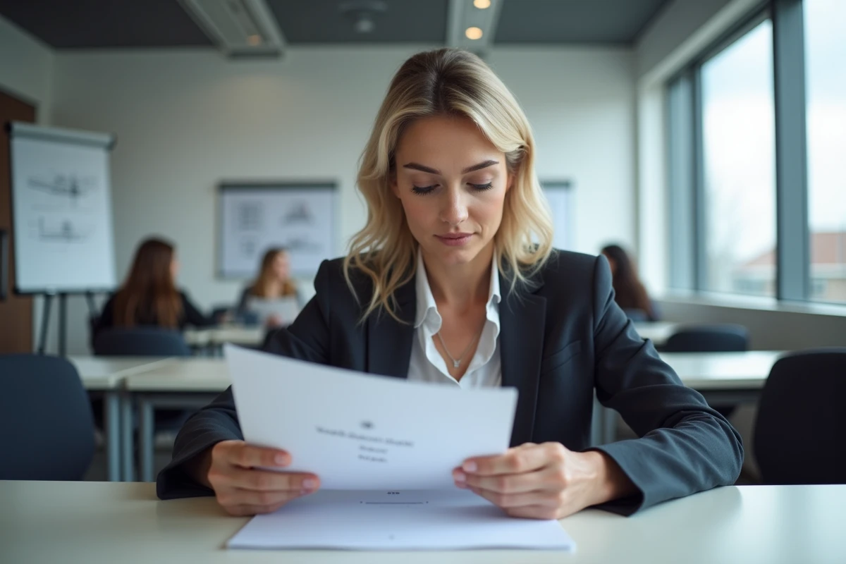 Femme professionnelle du BTP en formation pour obtenir une certification dans un centre de formation spécialisé