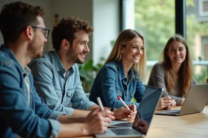 Groupe de jeunes adultes en atelier tourisme numérique