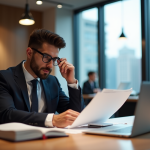 Jeune entrepreneur en costume dans un espace coworking moderne