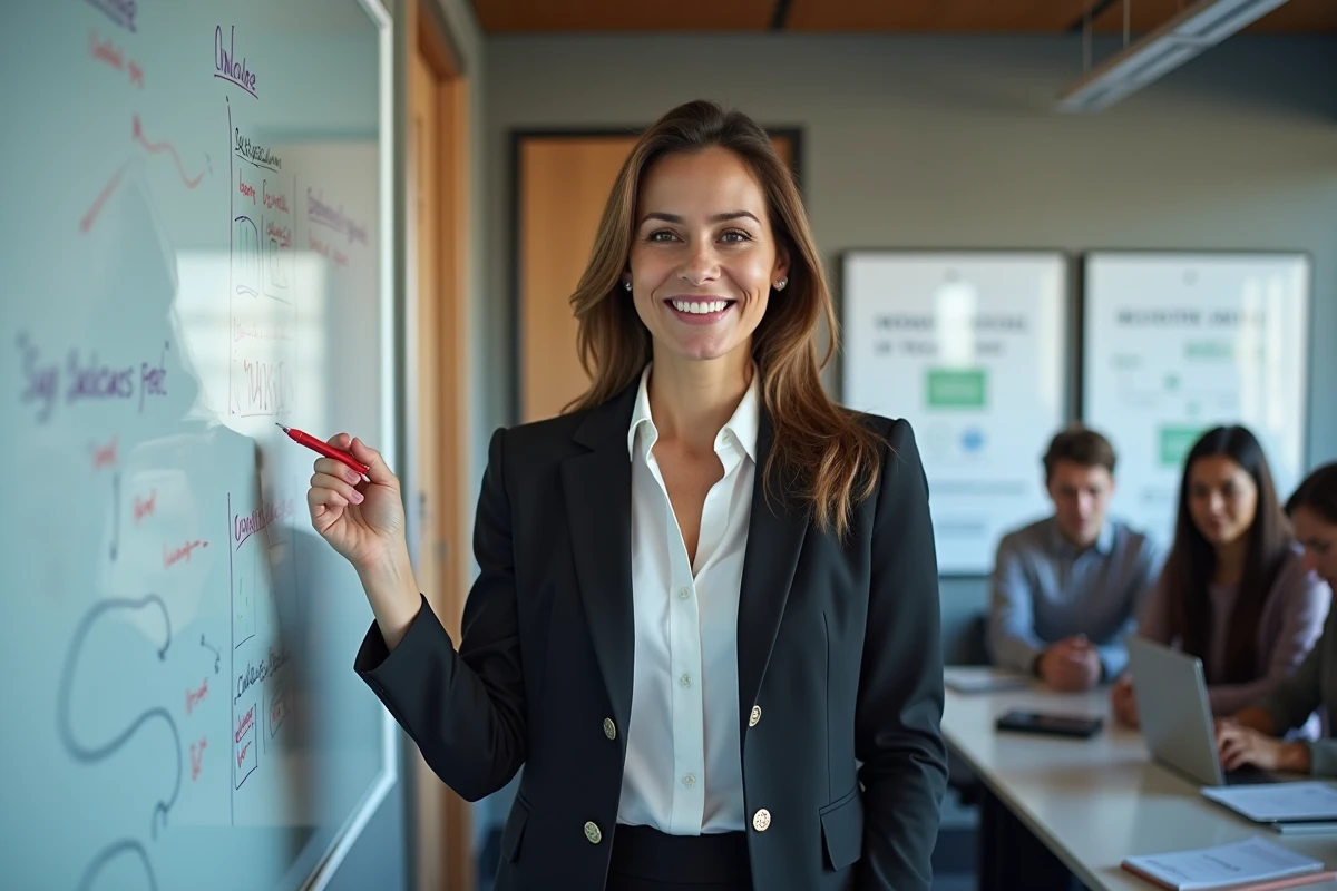 Femme en formation social selling lors d